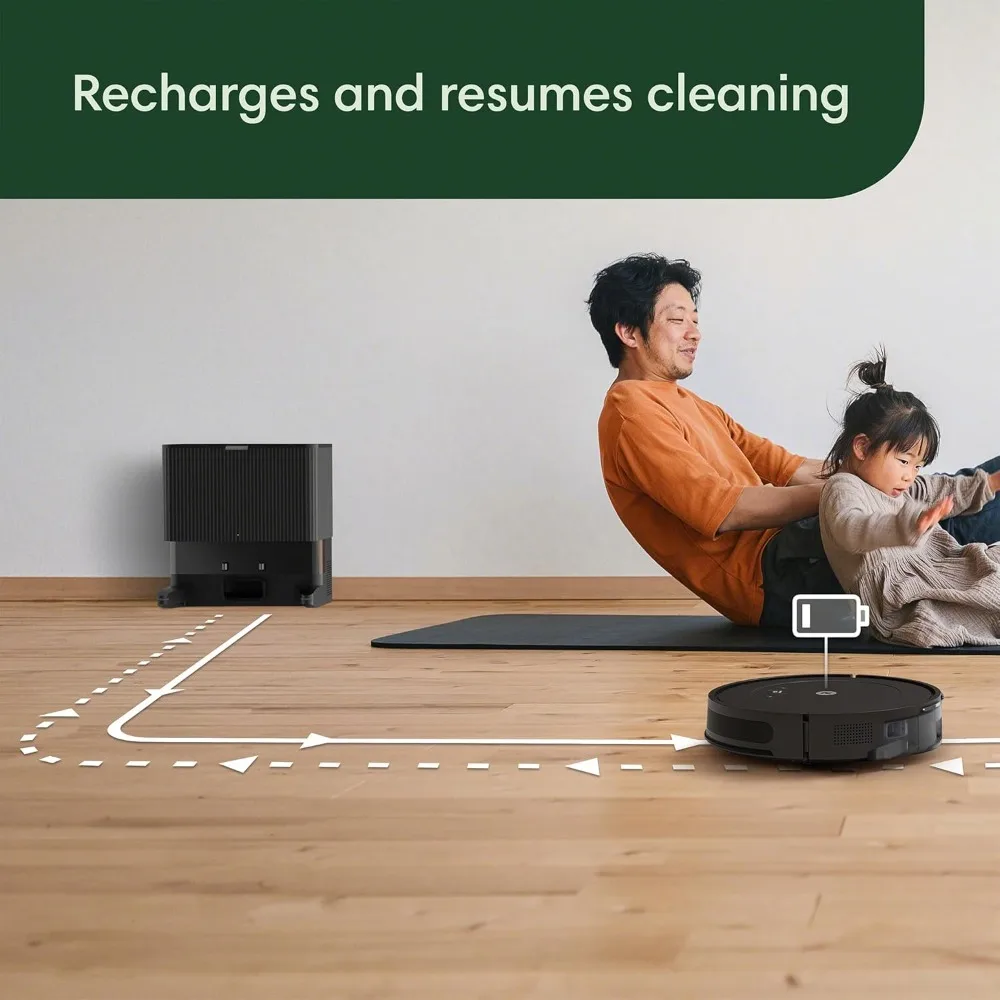 Roomba Vacuum 2 روبوت أساسي مع قاعدة أوتوماتيكية فارغة، 3 مستويات شفط، أحدث أجهزة استشعار لتتبع الأرضية، وتصميم مدمج (أسود) #2