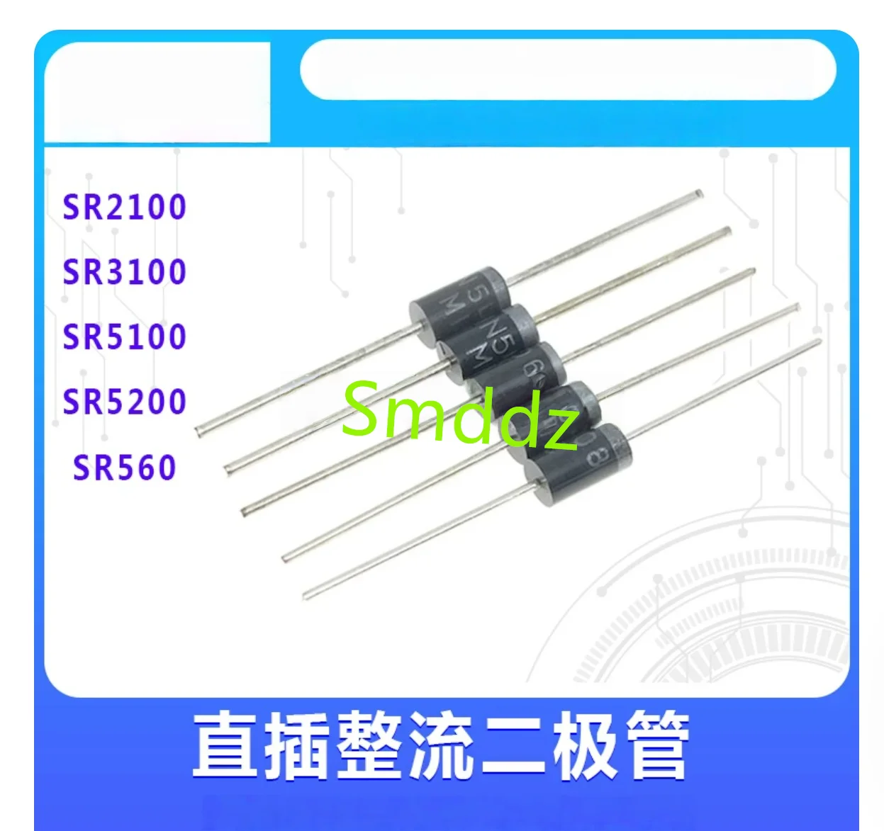 100 per rectifier diode :  SF24 SF26 SF28 SR240 SR260 SR2100 SR2200 RL201 RL204 RL205 RL207 RL257 FR107 FR102 FR103 FR104 FR105