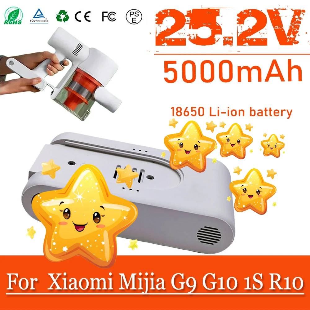 

For G9 G10 1S R10 5000mAh for Xiaomi Mijia Rechargeable Lithium Ion Battery Pack 25.2V Wireless Vacuum Cleaner Accessory