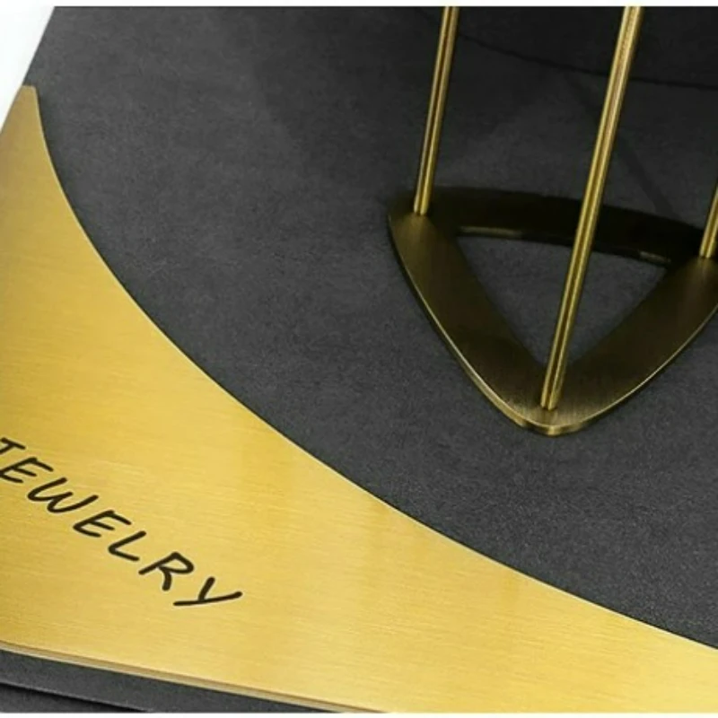 

Gray microfiber metal jewelry display props, high-end light luxury rings, earrings, necklaces display racks
