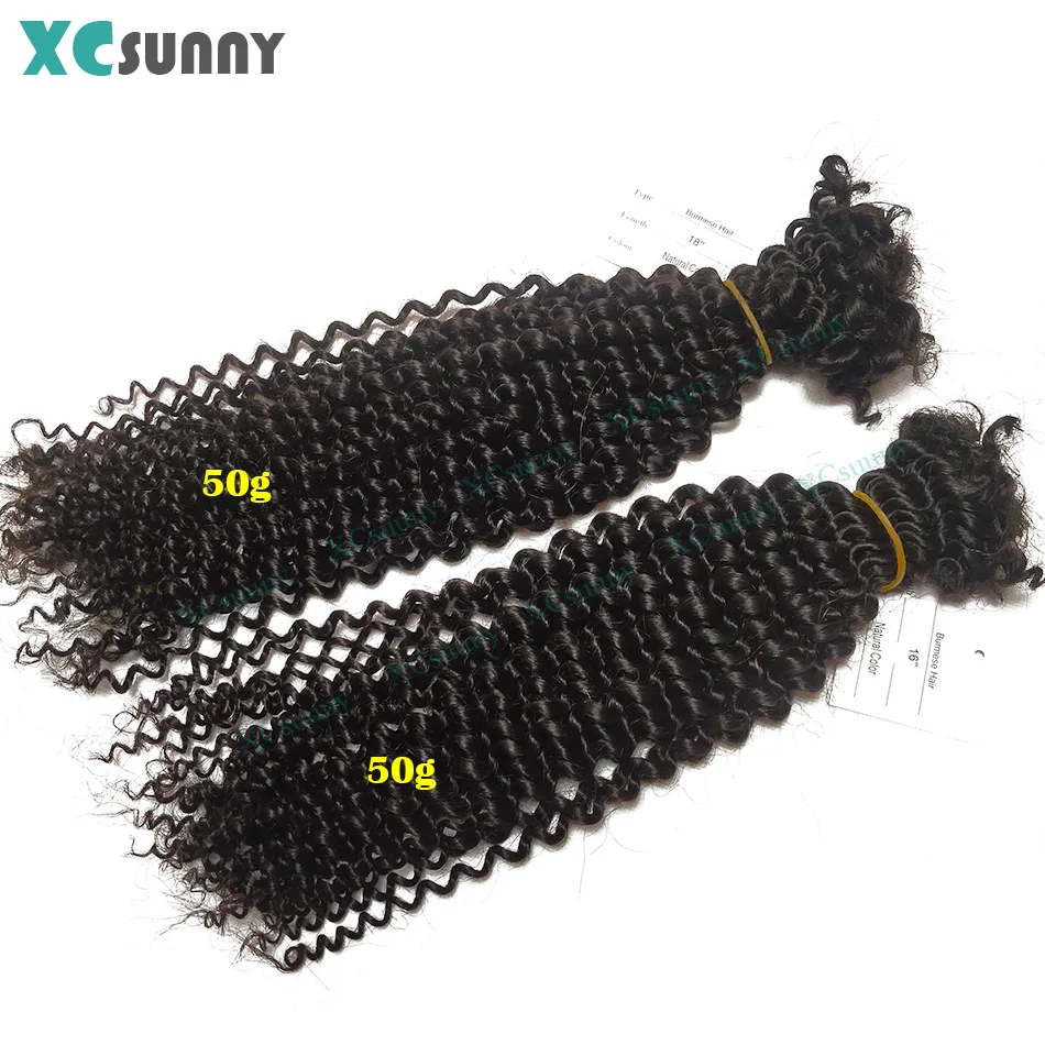 Bulk Human Hair For Twists Afro Kinky Curly Bulk Human Hair For Braiding / Locs Mini Twist Human Hair Braid Extensions