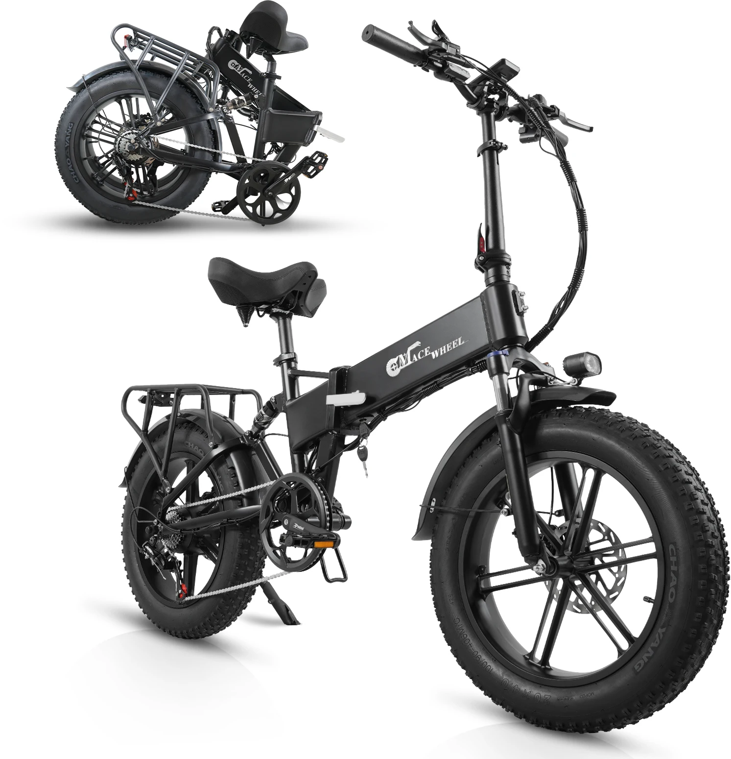 

cmacewheel RX20 Electric Bike for Adult 950W Peak, 48V18AH 65KM Removable Battery, 20"*4.0"Fat Tire Electric Mountain Bike
