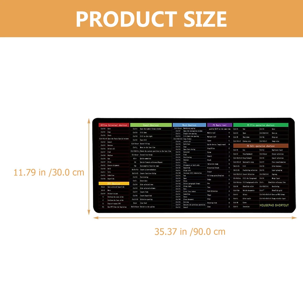 

English Keys Large Gaming Pad Desk Mat Thickened Keyboard Mouse Pad Non Slip Comfortable Office Home Use