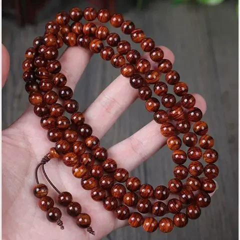 

UMQ Natural Hainan huanghuali bracelets for men and women, 108 old materials, sea yellow beads bracelet gifts.