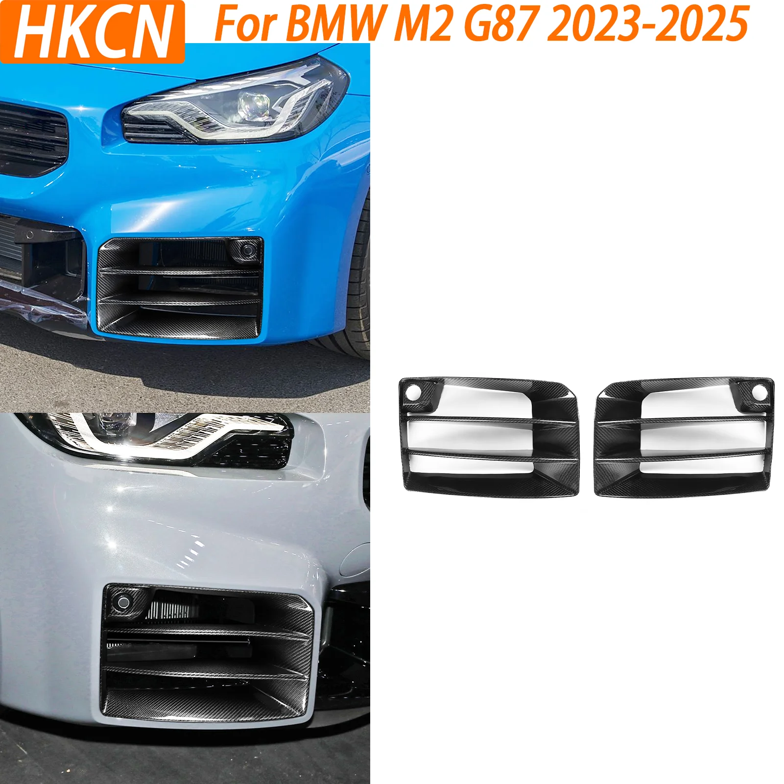 For BMW M2 G87 2023-2025 Real Carbon Fiber Front Bumper Air Duct Vent Outlet Inlet Cover Decorative Trim Car Accessories
