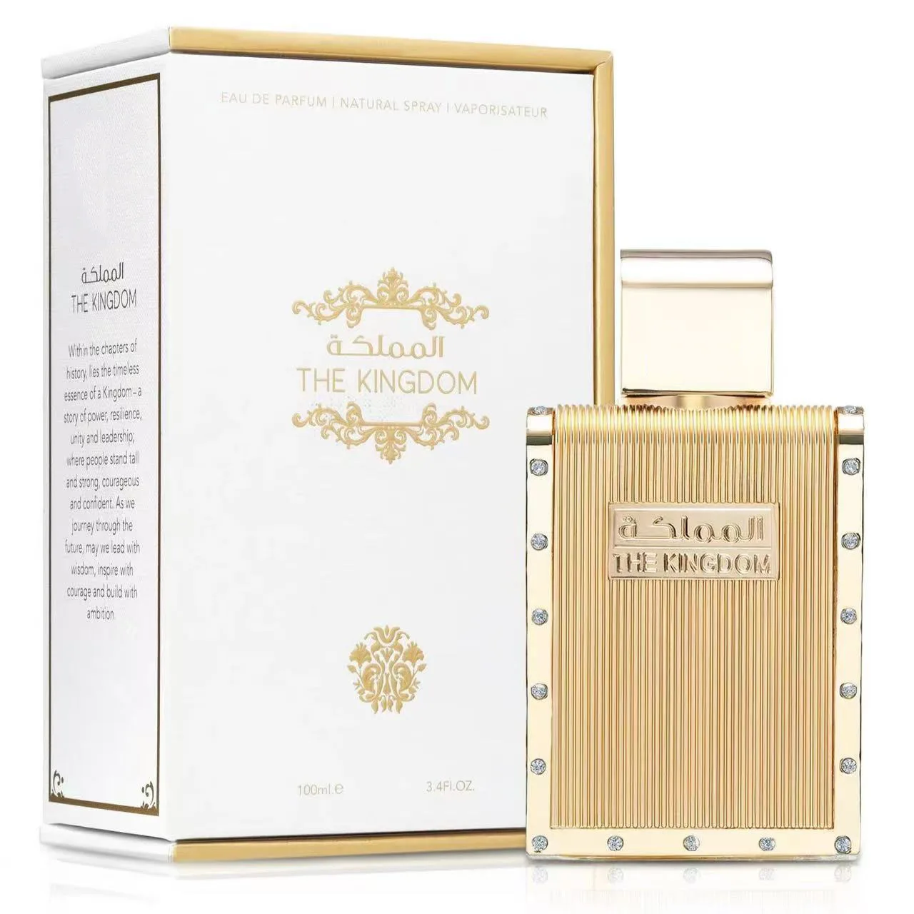 

The KINGDOM new men's perfume spray (amber, lavender, tobacco flavor) is a long-lasting fragrance, golden and noble gift choice