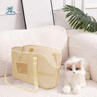 Pet Supplies Mesh Dog Carrier Bag Large Capacity Anti-Escape Puppy Shoulder Handbag Breathable Foldable Travel Pet Bag Cats