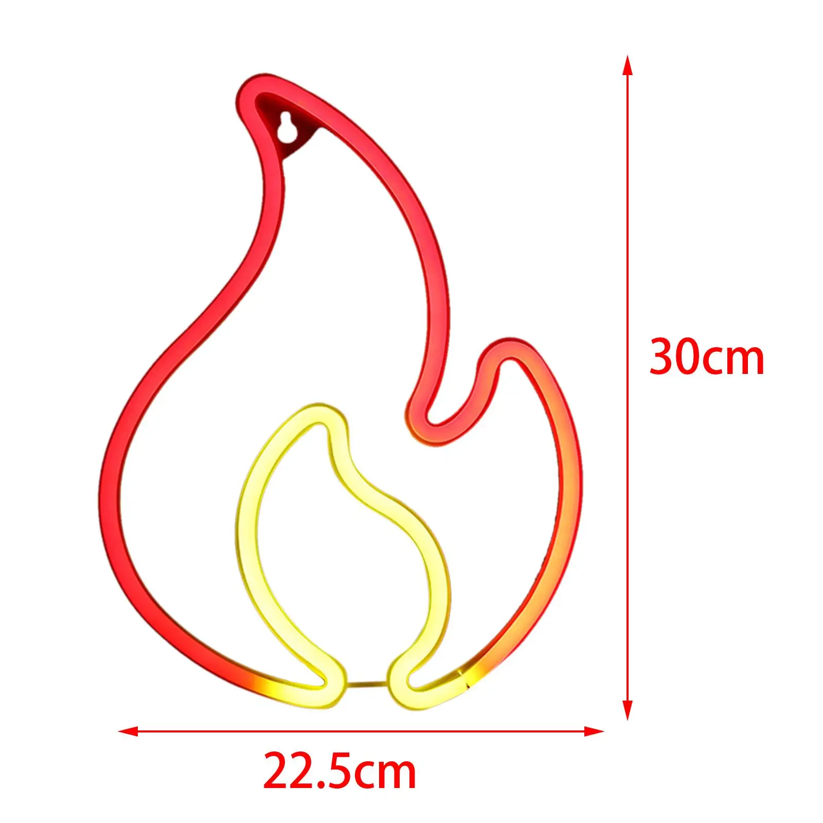 Flame LED Neon Sign Hanging Flame Shaped Light USB Powered Light up Signs Wall