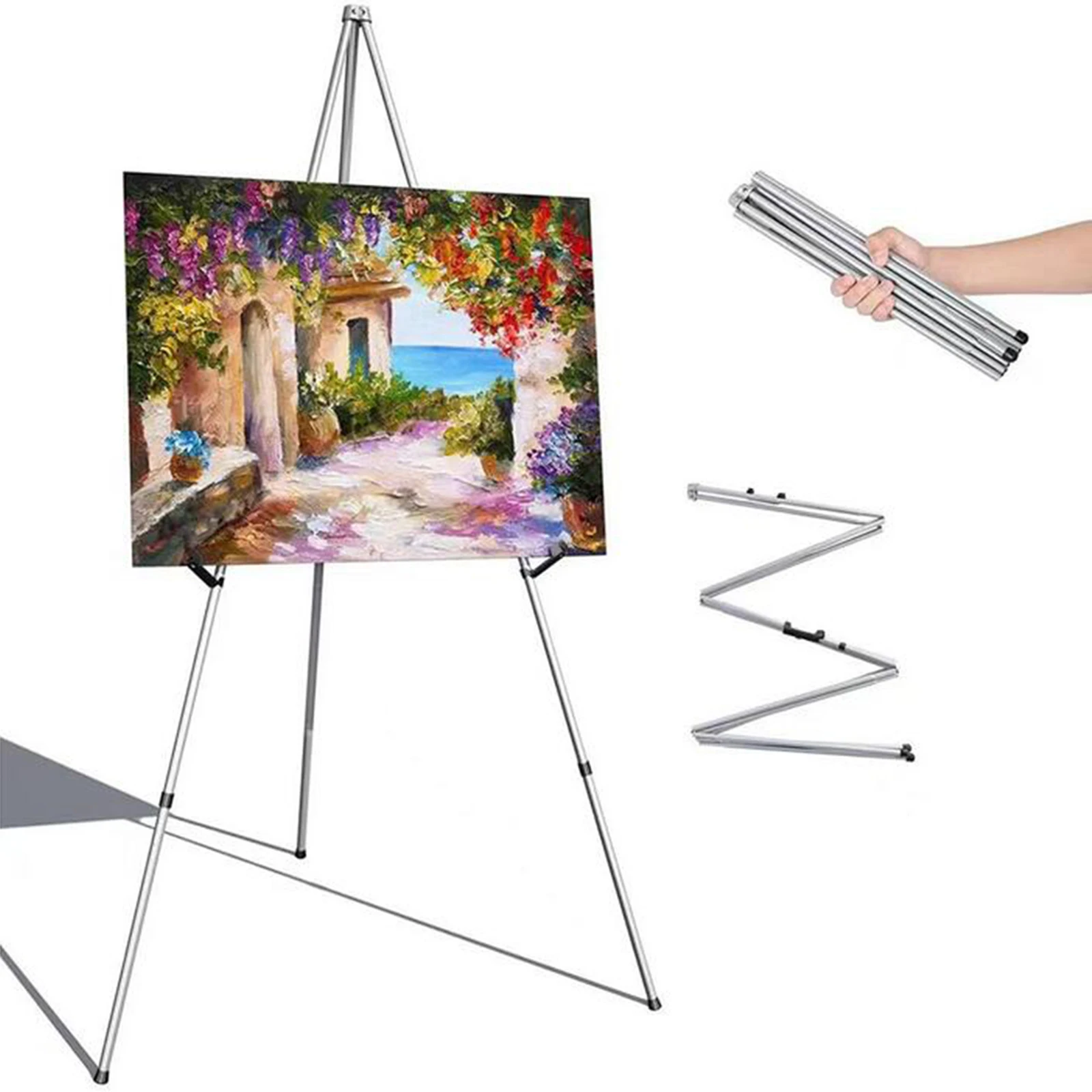 

Portable Tripod Display Easel Stand Metal Easel Sketch Drawing For Artist Art Supplies Stand Travel Easel Shelf With Bag Outdoor