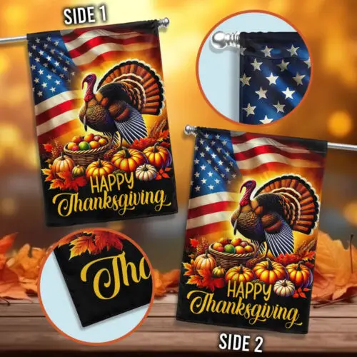 Thanksgiving Turkey American Flag Garden Flag AAL HHM WZZ yyi