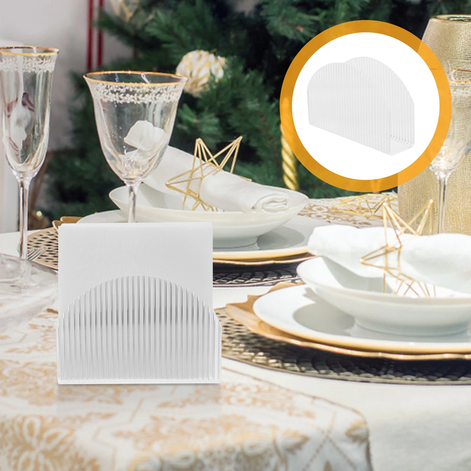 

Acrylic Napkin Holder Tissue St 3mm Half Round Table Decor Kitchen Bar Accessories Napkins Storage Rack