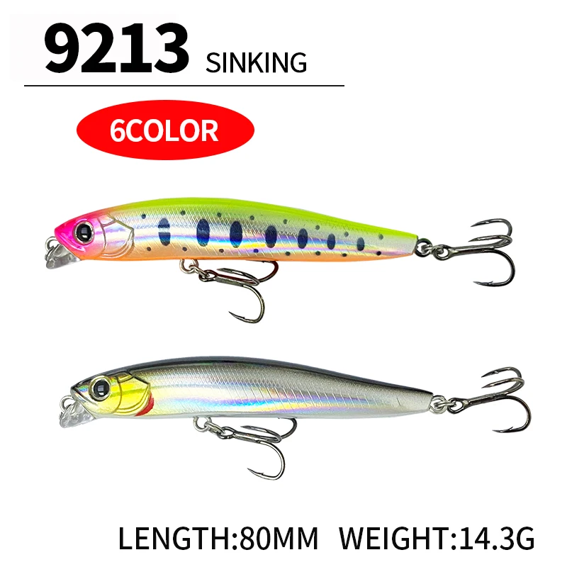 

Sinking Long Cast Minnow Lure 80mm 14.3g Saltwater Pencil Artificial Trembling Bait for Trout Pike Perch Fishing Tackle Wobblers