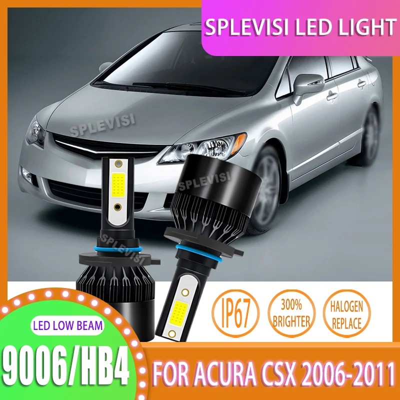 9006 High-Performance LED Headlights Low Beam | Instant Response & Cool Operation For Acura CSX 2006 2007 2008 2009 2010 2011