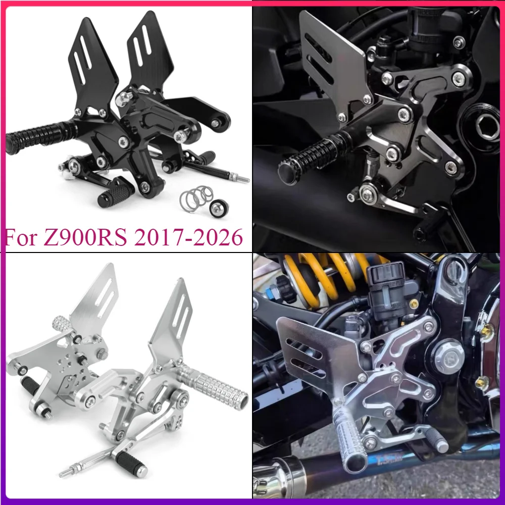 Z900RS Adjustable Rearset Footpegs For Kawasaki Z900 RS 2017-2026 Z900RS 2025 2024 Rear Sets Footrest Foot Pegs Accessories