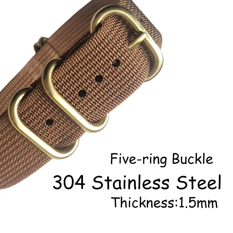 Nylon Watch Strap 18mm 20mm 22mm 24mm Woven Canvas Watch Band for Women Men Replacement Wristband 5-ring Buckle Bracelet