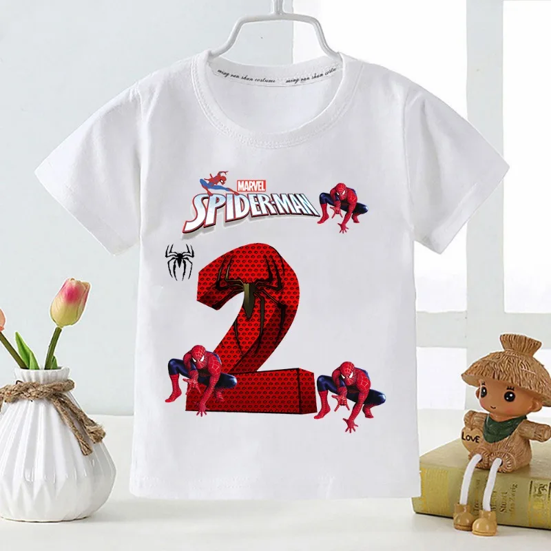 

Детская футболка с принтом «Человек-паук», модная повседневная детская футболка, подарок на день рождения, одежда для родителей и детей