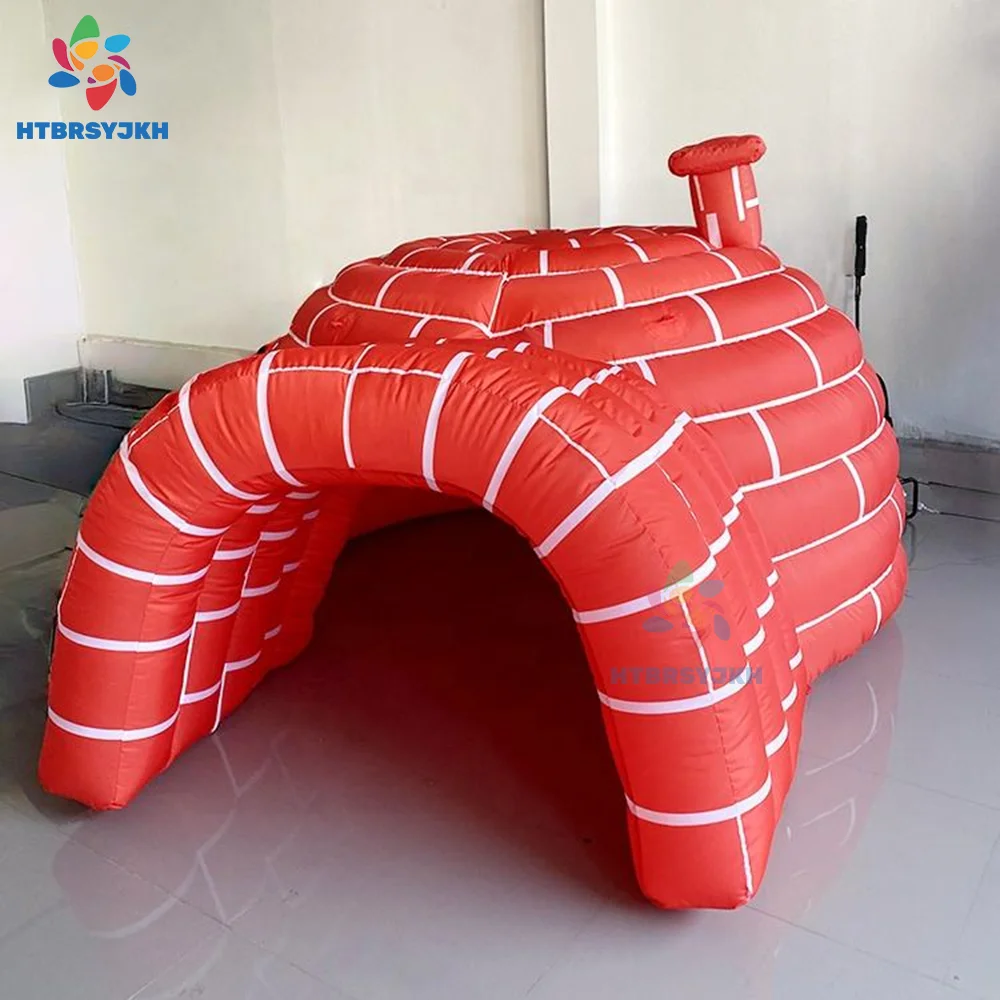膨張式赤いテント、ポータル/煙突付き送風機、屋外イベント装飾小道具