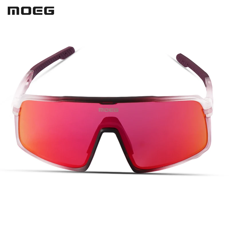 MOEG UV400 Protection Sports Sunglasses Anti-UV Cycling Glasses MTB  Gradient Purple Biking Sunglasses