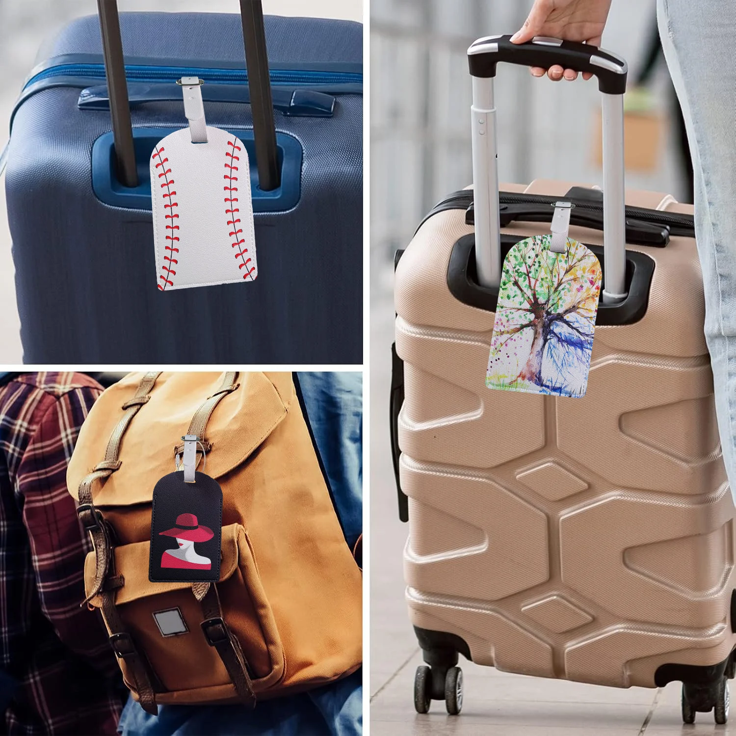 Funny Cute and Unique Luggage Tags Personalized Suitcase Tag Airplane Travel Useful Accessories Privacy Cover Luggage Label