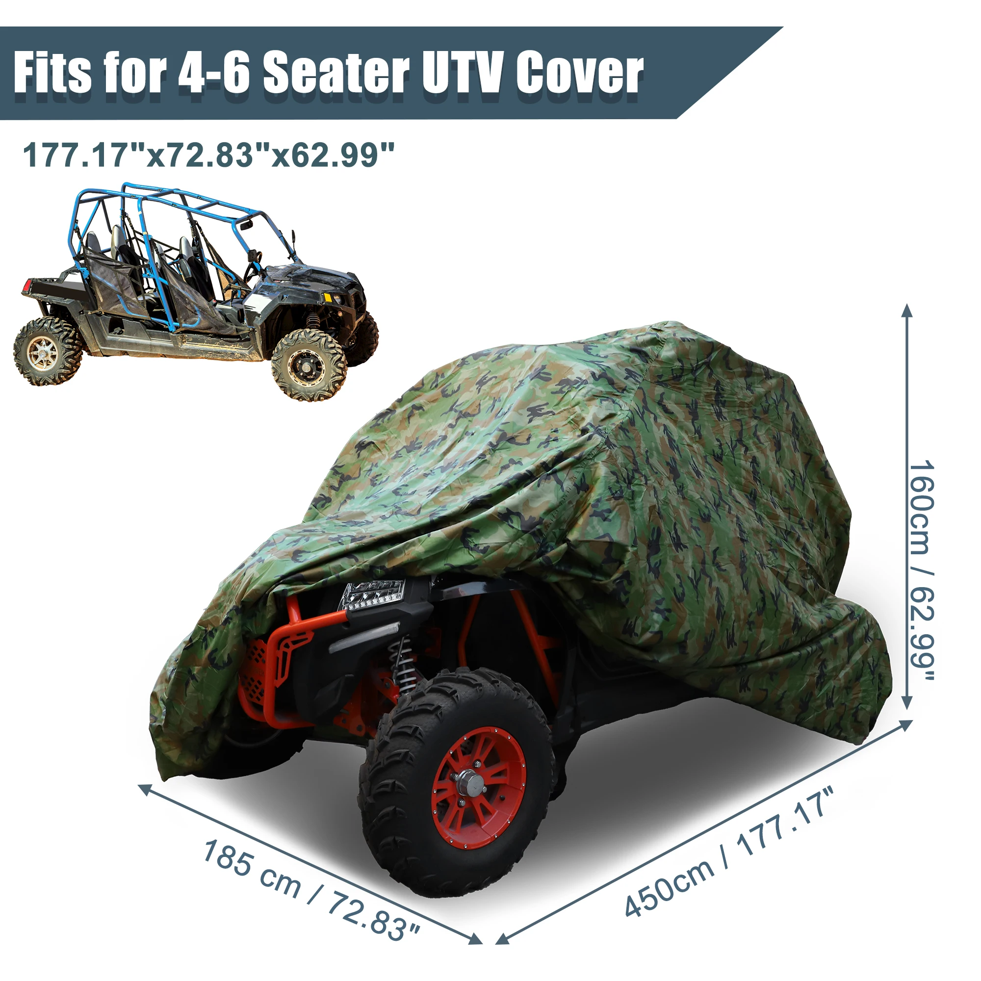 

UTV Cover 4 Wheel Full Cover Outdoor Waterproof Rain Dust Protector Covers 4-6 Seater for Can-Am Maverick X3 MAX RS Turbo R