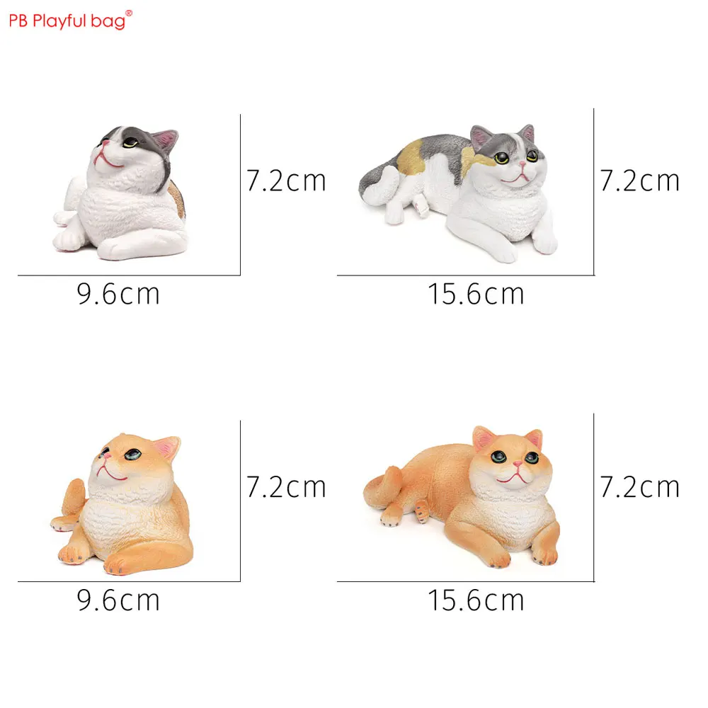 Large Size Calico Cat Orange Kitty Model PVC Animal Ornaments Kids Toy Pet Cats Figurine Room Decoration HG189