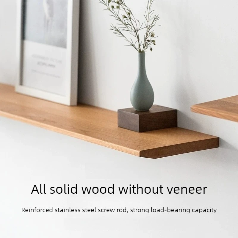 Solid Wood Wall Shelves Minimalist Floating Display Shelves Modern Home Decoration Shelf  Home Decor Book Storage Display Rack