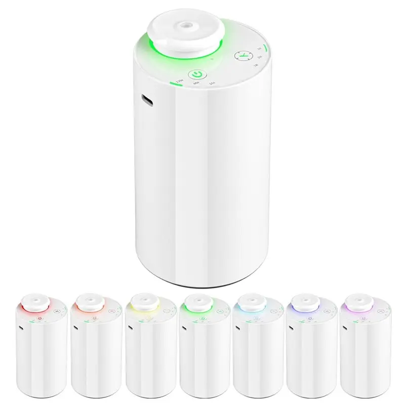 A60zwaterless Essential Oil Diffuser,7 Colors LED Light, Air Machine Mini Scent, Aromatherapy Mist Diffuser For Home Whitemay