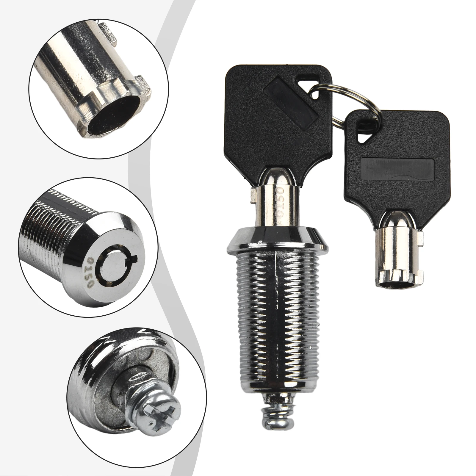2 sets Cylinder Locks Mailbox Padlock Cylinder Cam Lock Furniture Door Cabinet Locker Drawer Lock With 2Keys Furniture Hardware