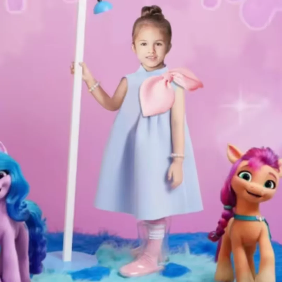 Vestido de noche de princesa boutique para niñas con mangas abullonadas y lazo, vestido de fiesta Eid para boda, cumpleaños, bautismo