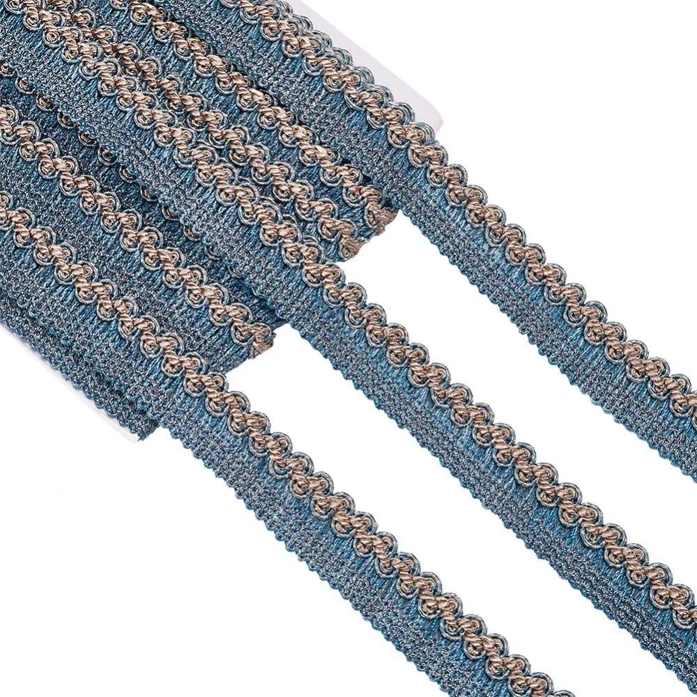 13 Yards Polyester Braided Ribbons Gimp Braid Trim 1-3/8 inch Wide Polyester Woven Decorative Gimp Upholstery Trim