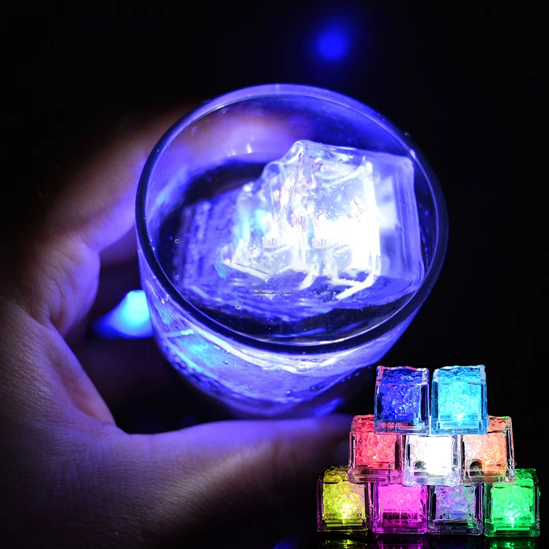 5/10pcs Multi Color Flashing Ice Cube Glow In The Dark Led Ice Cube For Bar Club Drinking Night Party Wine Decoration Supplies