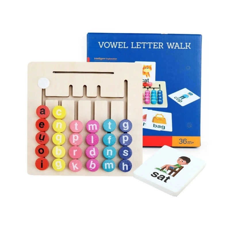 

20CB English Teaching Aid Use Letter Form Words Vowel Game Toy English Letter Spelling Card for Practicing Word Spelling