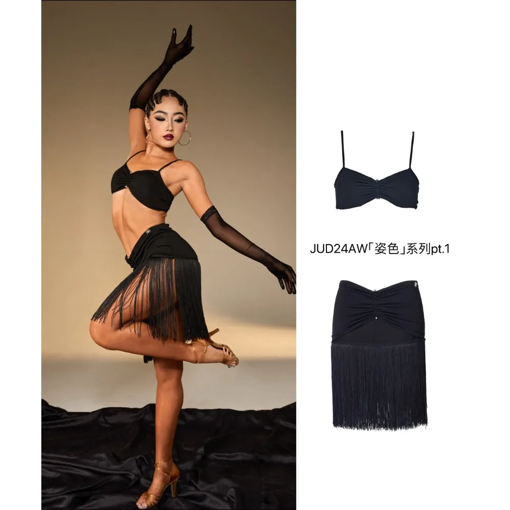 Ballroom Dance Clothes Customized Women Tops Irregular Skirt Tango Waltz Modern Dance Performance Costume Group Stage Latin Wear