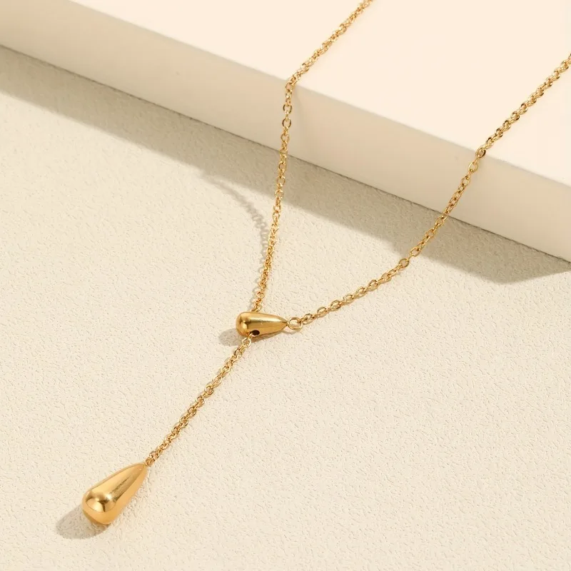 Europa e nos estados unidos moda ouro cor lágrima pingente colar feminino charme design simples personalidade jóias