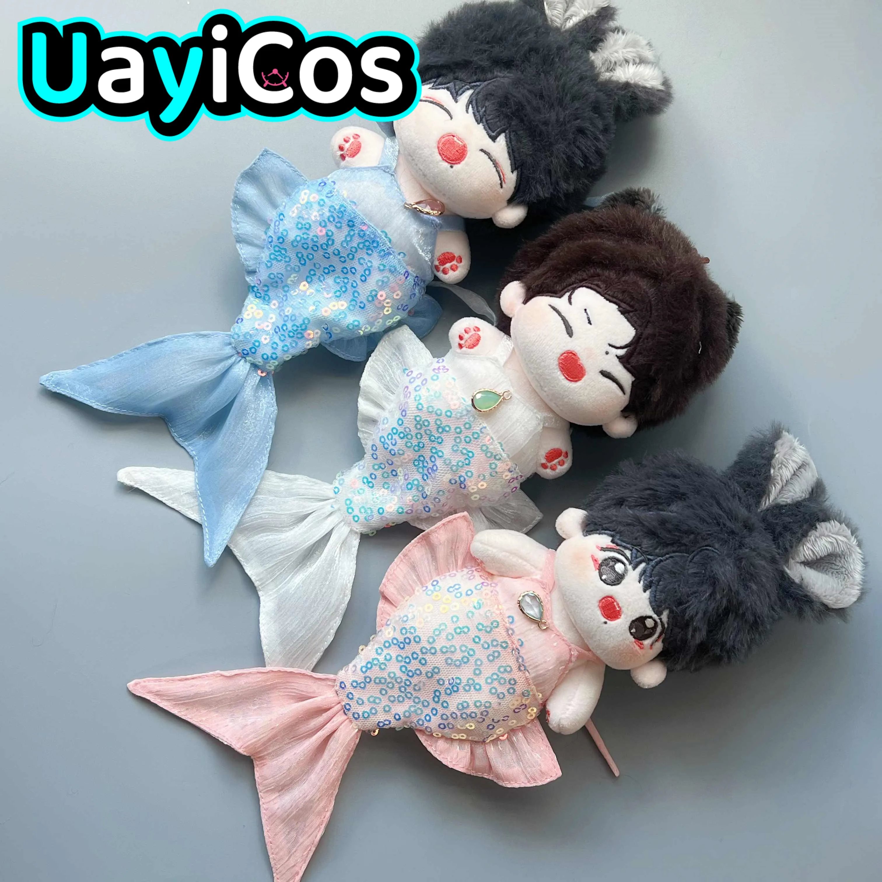 

10cm Doll Clothes Wang Yibo Xiao Zhan Mermaid Princess Dress Skirt Suit Stuffed Plushies Doll Clothes Accessories Anime Toy Kids