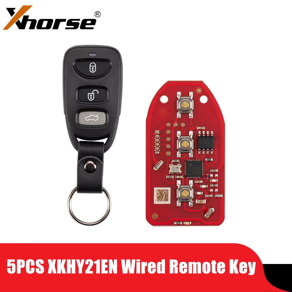 5PCS XHORSE XKHY21EN 2nd Generation Wired Remote Key (Split-Type - 3+1 Buttons) for Hyundai