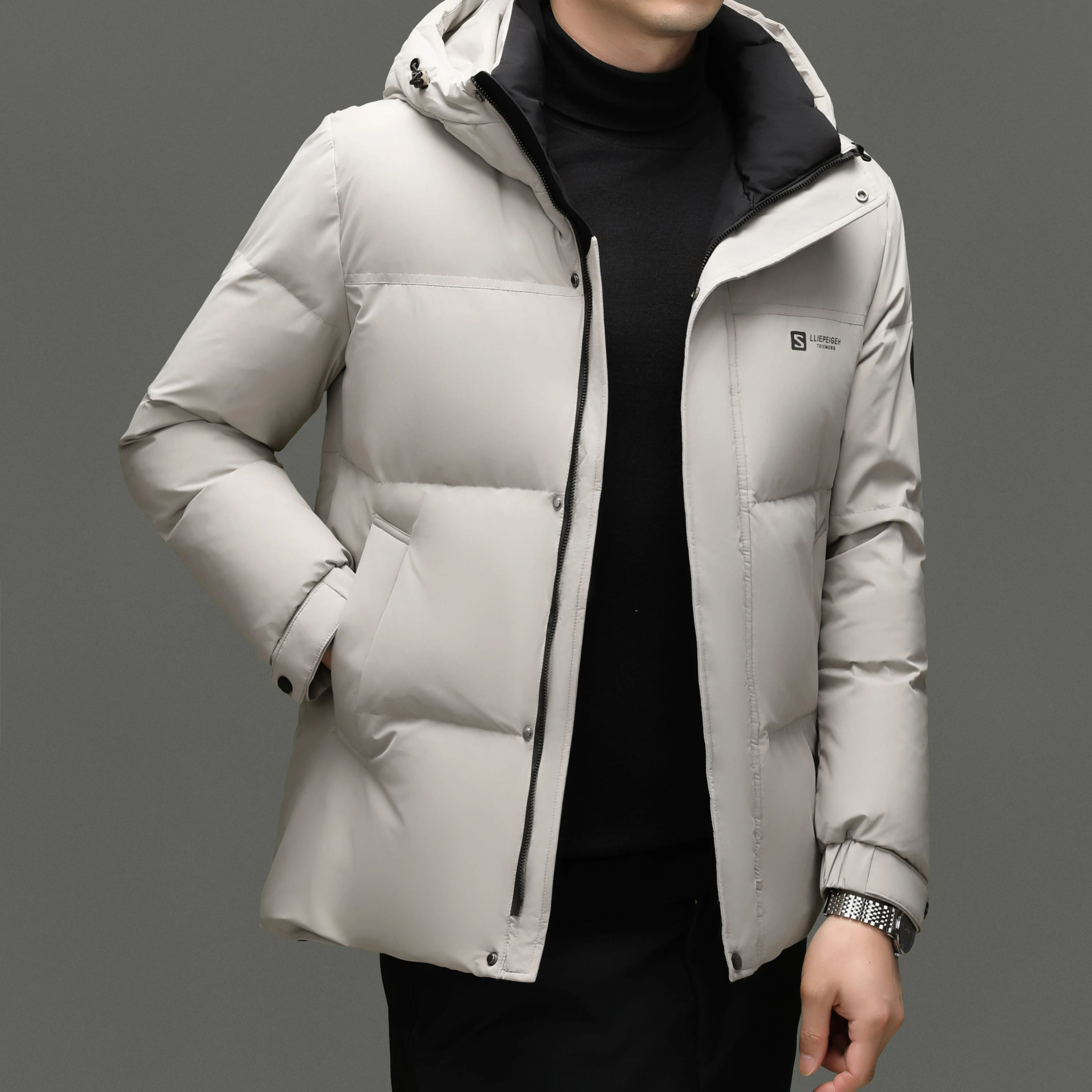 Real 90% White Duck Down Puffer Coat Men 2025 Winter Hooded Parkas Coat Male Outdoor Keep Warm Duck Down Jacket