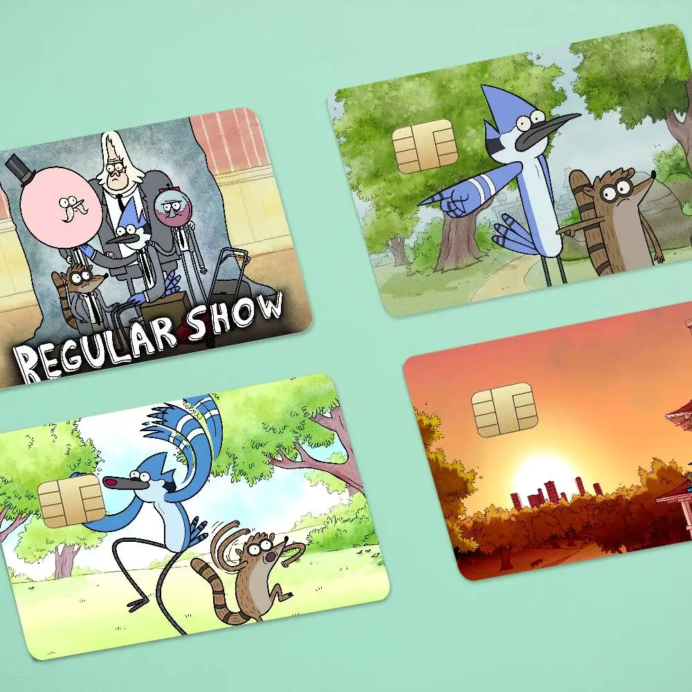 Anime Regular Show 1 Set Of 4 Pcs Sticker Film Skin Cover Case For Small Large No Chip Debit Credit Card Front Side
