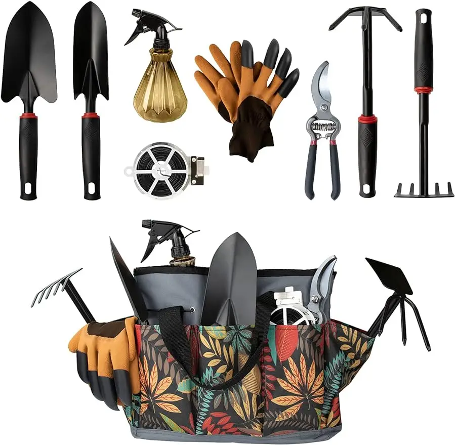 

Giftable Garden tool set Alloy Gardeners Gardening Tools Fashion Horticulture Flower Style Storage Yard Tool Organizer Handbag