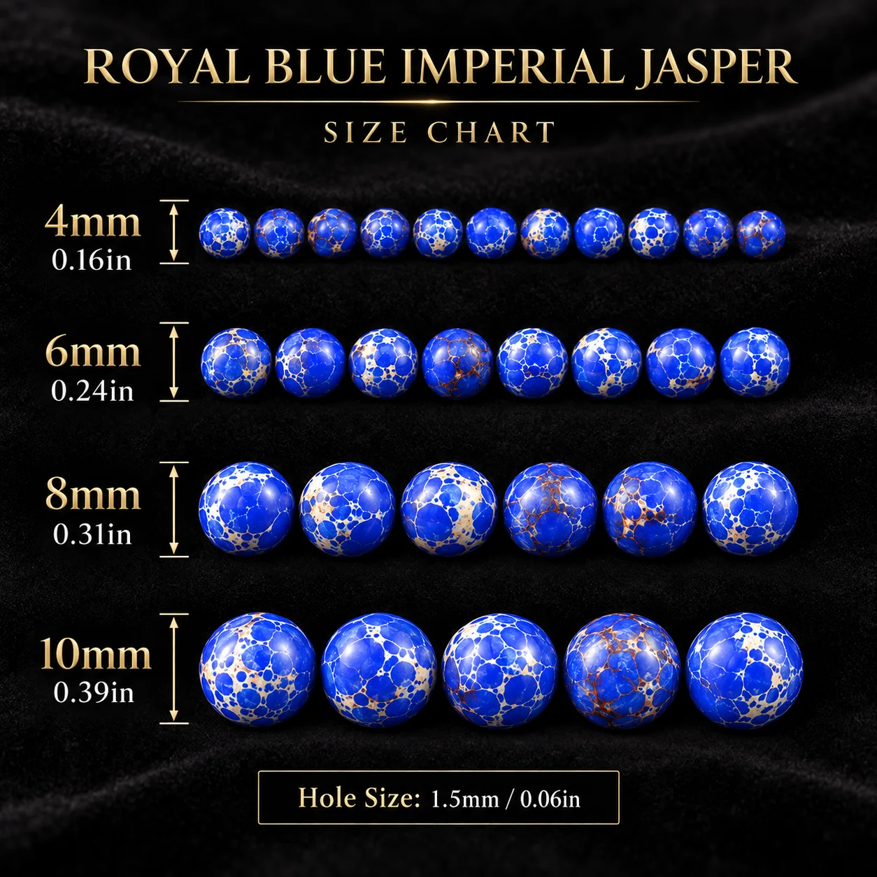 4-10mm 18-45pcs Stone Half strand Imperial Pine Deep Blue Spacer Loose Beads For Jewelry Bracelets Necklace Making DIY Accessori