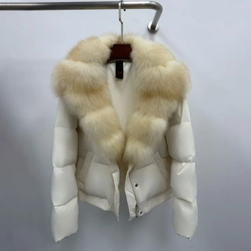 2025 Winter New Women's Hooded down Jacket Y2K High Quality Fashion Casual Thick Warm Goose down Coat with down Gloves