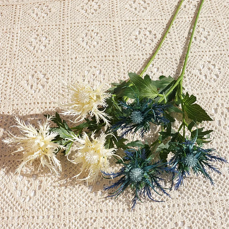 New Simulation eryngo flower branch plastic Artificial flowers Wedding party decoration flores fleur artificielle Room Party