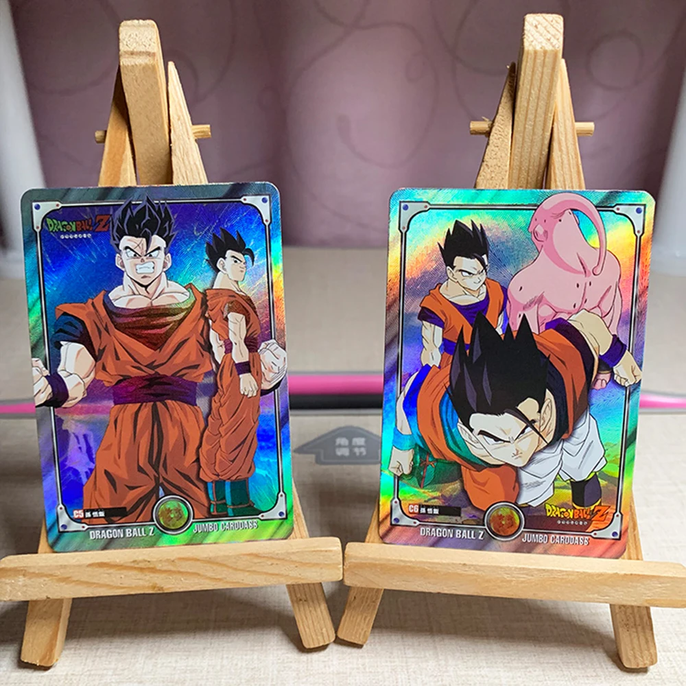 Dragon Ball Son Goku Rainbow ฟอยล์คอลเลกชันการ์ดวันหยุดของขวัญ DIY 9 ชิ้น/เซ็ตโฮมเมด Glitter การ์ดคริสต์มาสของขวัญ