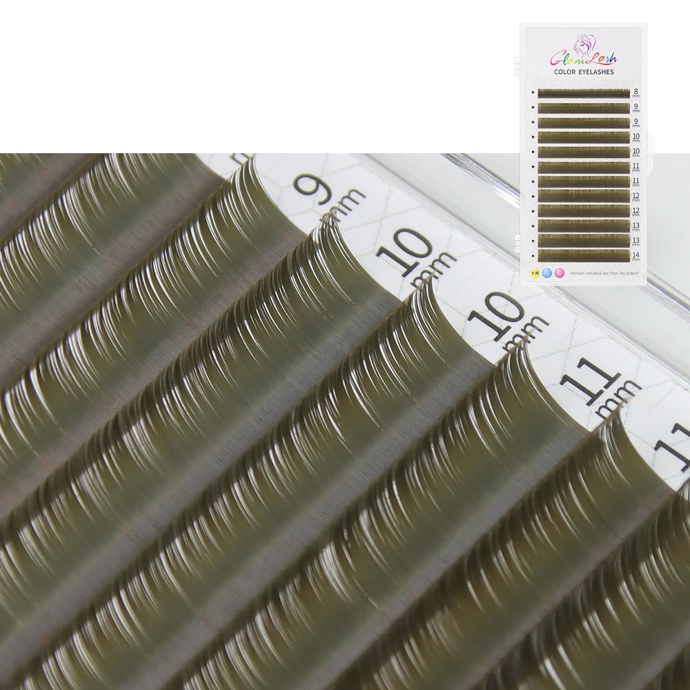 GLAMLASH Colored Individual False Eyelashes Natural Long