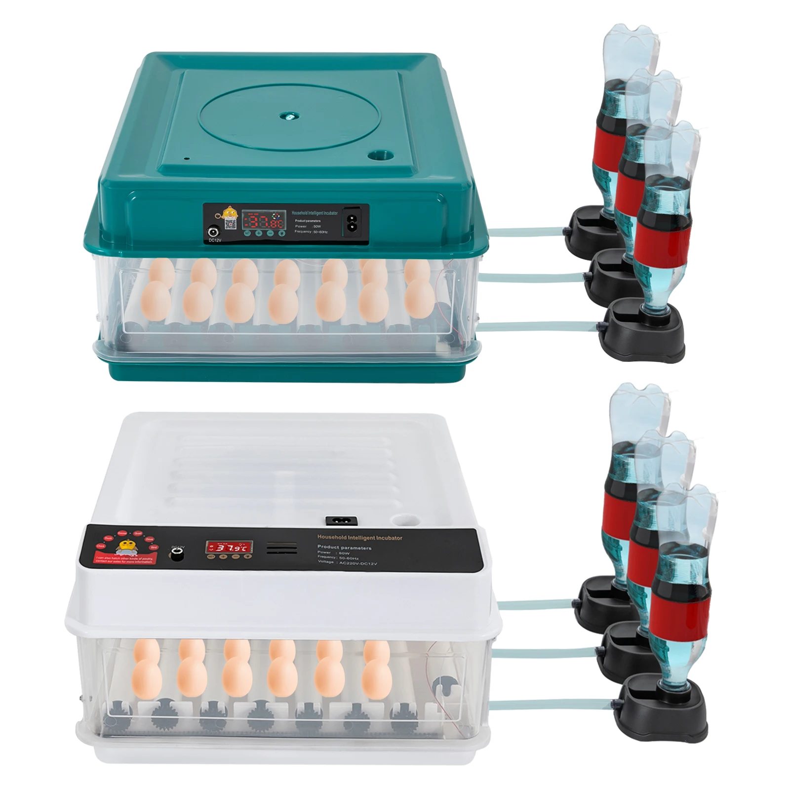 Incubator for Eggs Fully Automatic 38 Eggs 95 Quail Eggs, Egg Turning, Temperature & Humidity Control, Hatch, Brooder