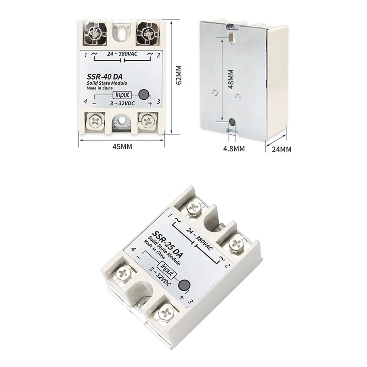 Se vende bien: 1 unidad de relé de estado sólido monofásico SSR-40DA/25DA, control de CC para CA monofásico sin contacto SSR-40D
