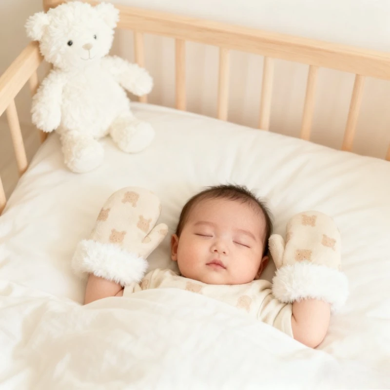 Baby Infant Sleeping Mittens Newborn Anti Scratch Face Gloves with Plush Fleece Lining for Winter Warmth Baby Gloves