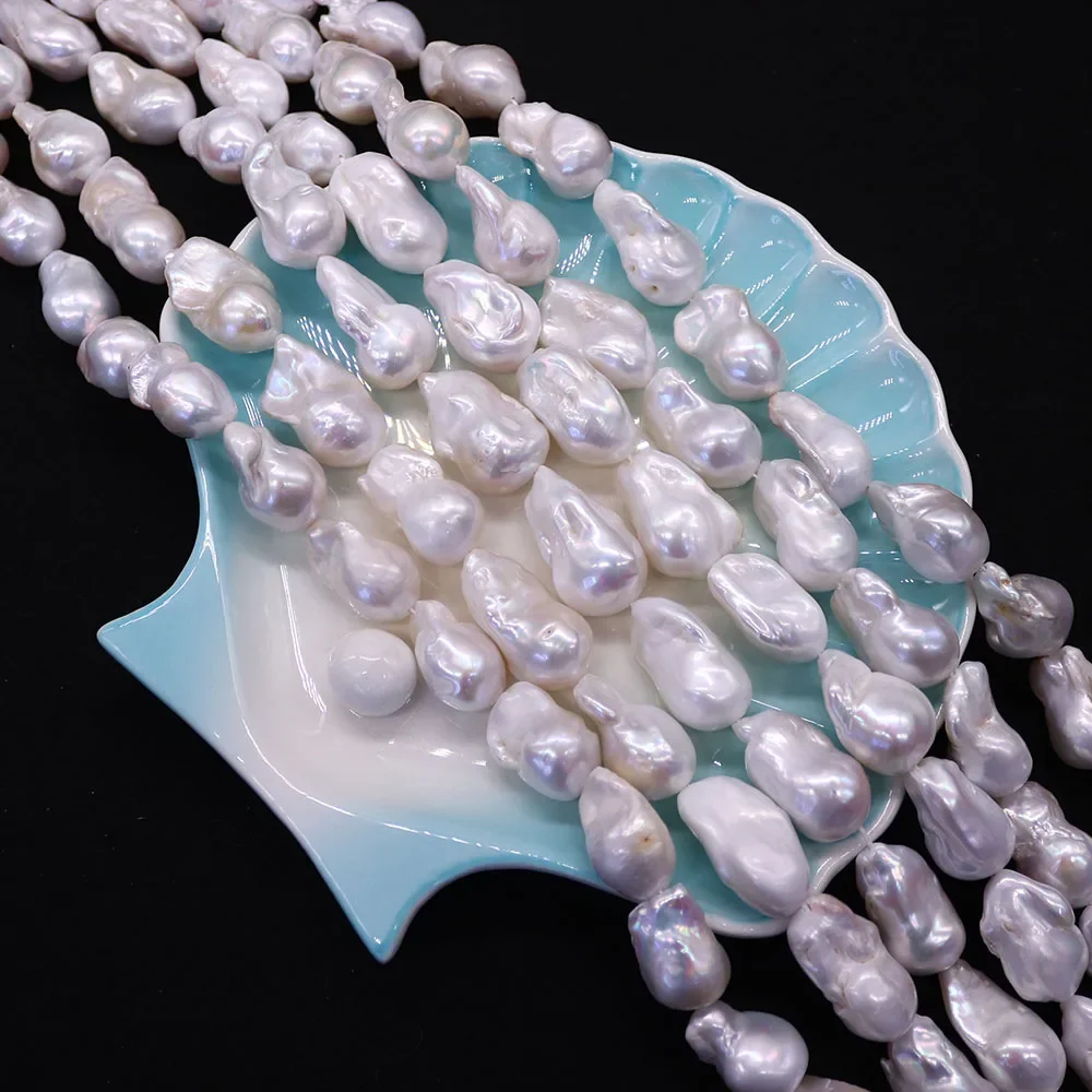 Versatile Freshwater White Large Bus Tail Pearls Straight Holes Beaded DIY Jewelry Accessories Travel Party Souvenirs and Gifts