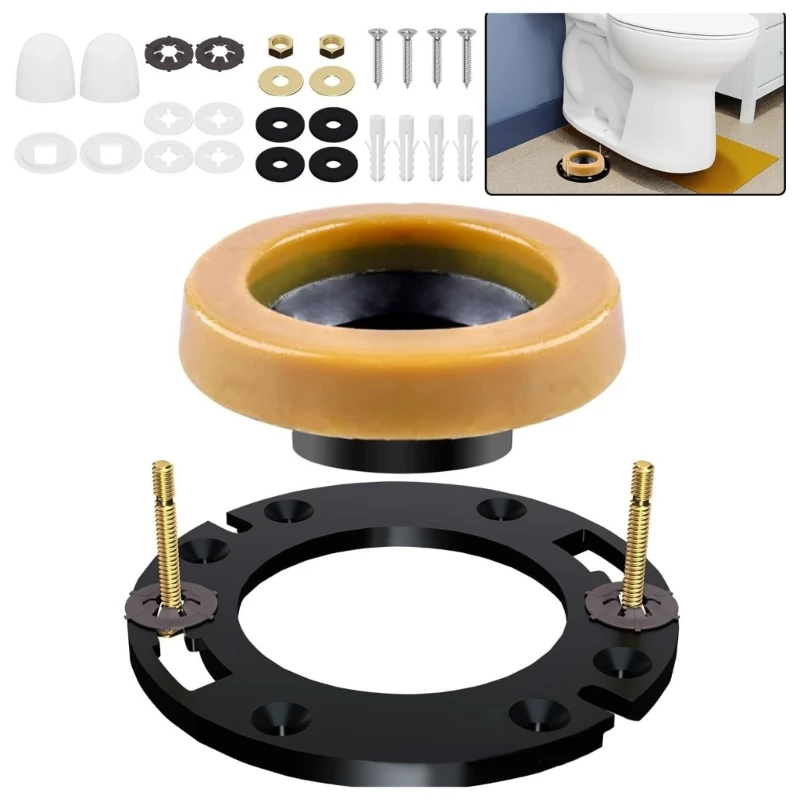 Thick Toilet Wax Seal Set Featuring Bolts Set 3 Inch for Flange Security HX6C
