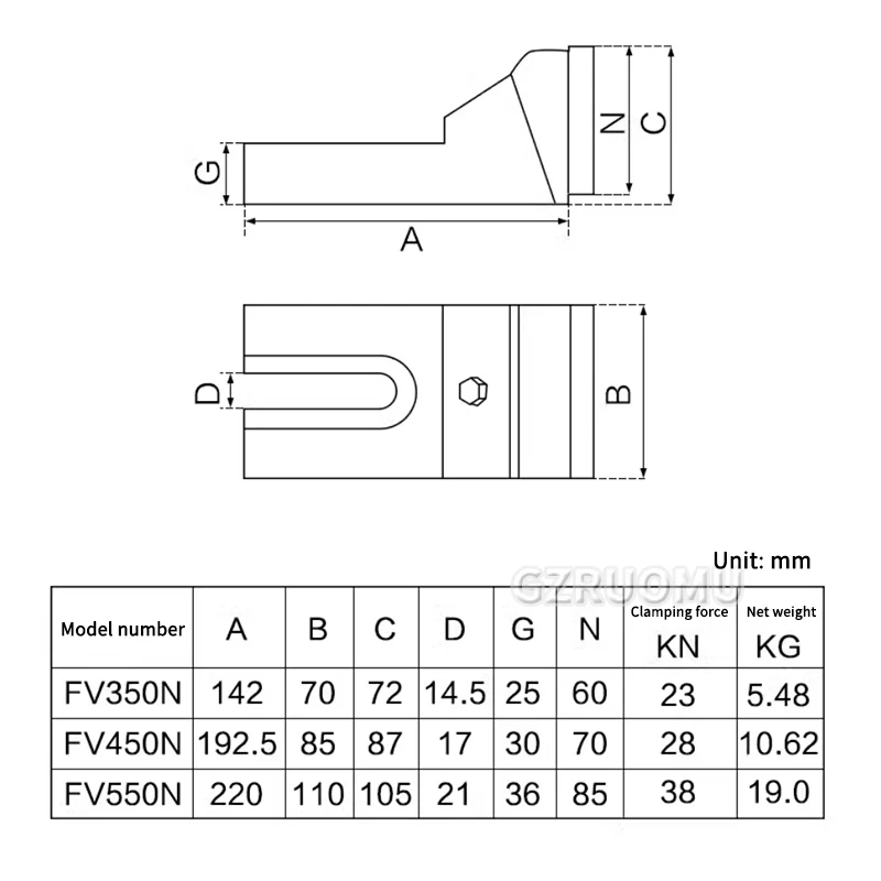 Bench Vise FV450N FV550N Flat Nose Pliers for Milling Machine CNC Grinding Drilling Machine Processing Equipment  Accessories
